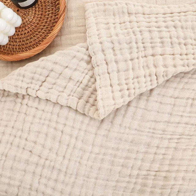Large 6-Layer Gauze Blanket All-Season Soft Breathable for Adults Sofa or Bed Bedding Hand Wash Only Neutral Beige for men Women