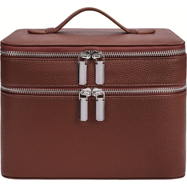 Double Layered Portable Professional Makeup Bag Skincare Tool Pack Beauty Eyelash PU Storage Box Multi Partition Cosmetic Bag