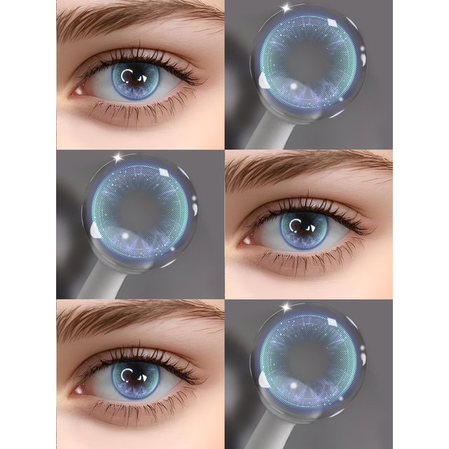 VISUASHOW Fashion Colored Contact Lenses Black 6 Month Disposable 1 Pair Natural Soft Cosmetic Lens For Daily Eye Beauty Makeup