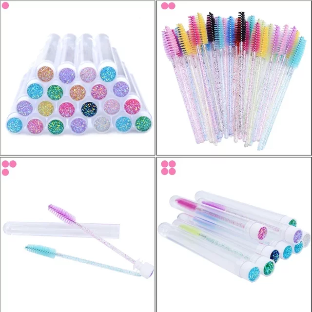20Pcs Makeup Applicators Tube Containers Reusable Mascara Wands Eyelash Brushes with Dust-proof Replaceable Heads for Beauty Too