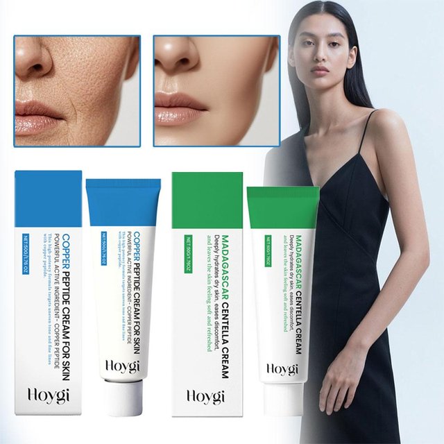 Premium Copper Peptide Cream for Face,Madagascar Centella Moisturizer Face Cream for Fine Lines ,Firming Wrinkle Korean Skincare