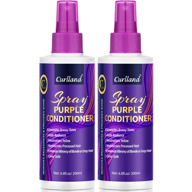 Purple Conditioner Eliminates Brassy Tones,Moisturizing and Detangling Spray,Enhances of Blonde and Gray Hair Adds Hair Vitality