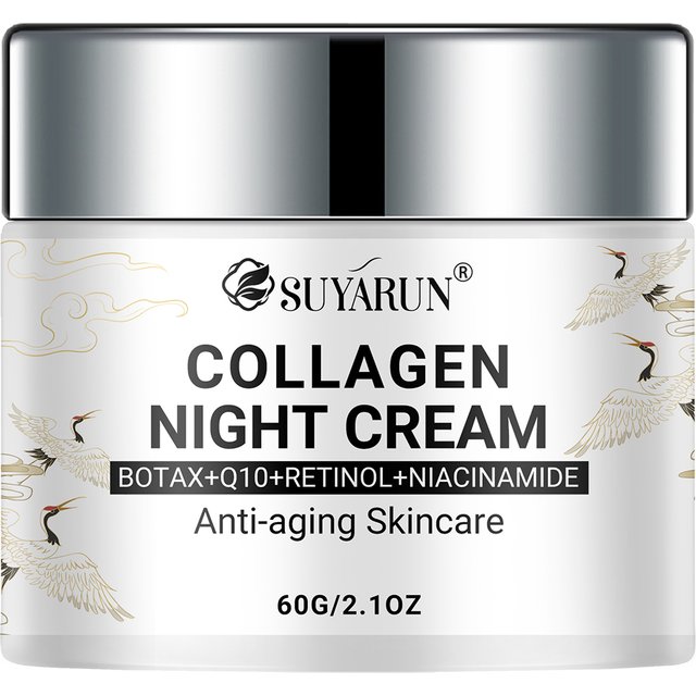 SUYARUN Night Repair Cream - Collagen Booster with Niacinamide & Ginger, Anti-Aging, Brightening & Moisturizing Face Cream.