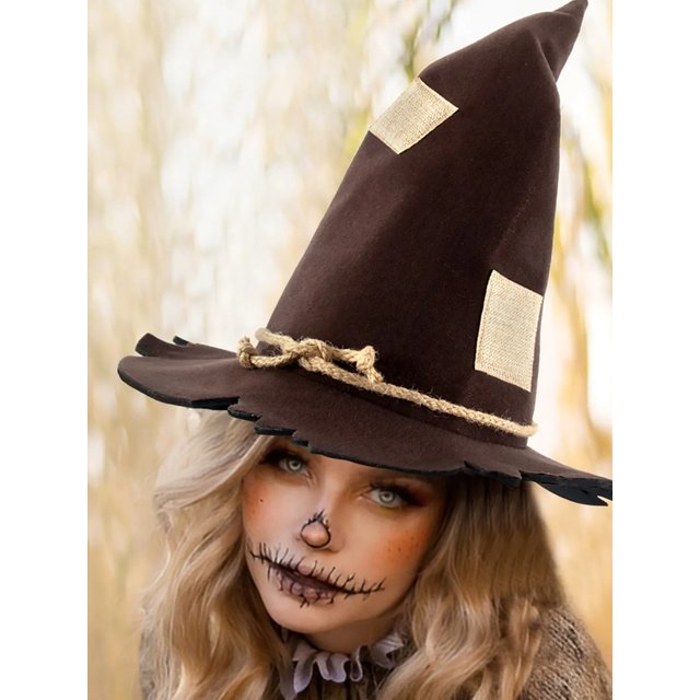 Halloween New Style Hot Scarecrow Witch Hat Halloween Funny Spooky Cosplay Party Witch Hat Makeup Headwear Costumes Accessory