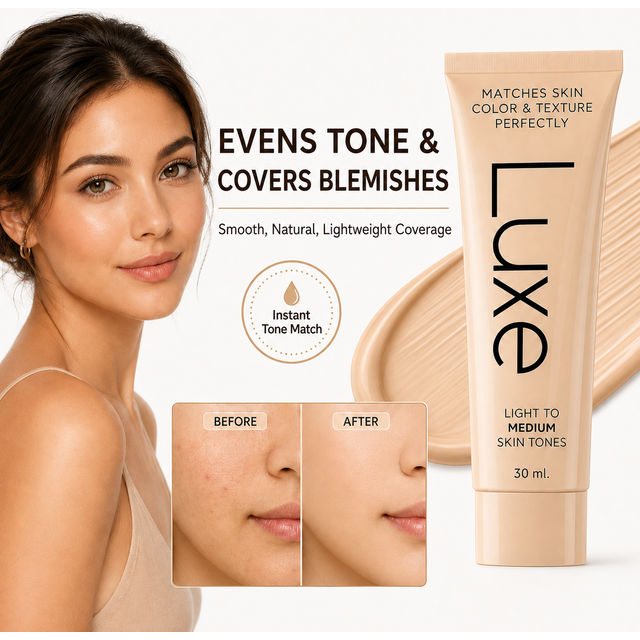 Luxe Color Changing Foundation Moisturizing Concealer Skin Tone Adapting Lightweight Sun Protection Daily Face Base Makeup