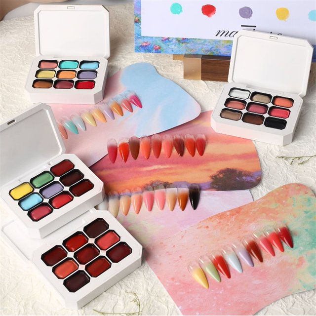 1PC UV&LED Nail Art Gel Polish Solid Pat Oil Paint Powder Blusher Saturation Halo Gradual Change DIY Decoration Maillard New