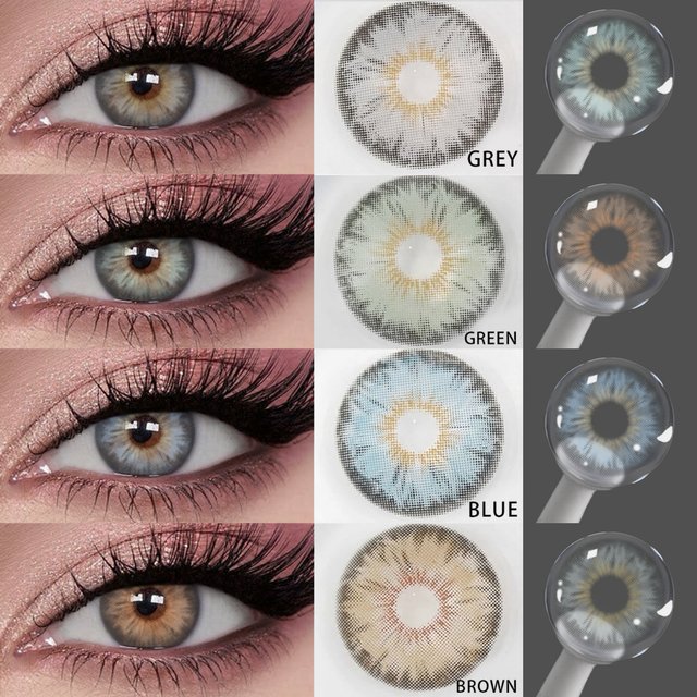 VISUASHOW 14.2mm Cleopatra Brown Colored Lenses 1 Pair Soft Breathable Natural Circle Colored Contacts For Eye Makeup Cosmetics