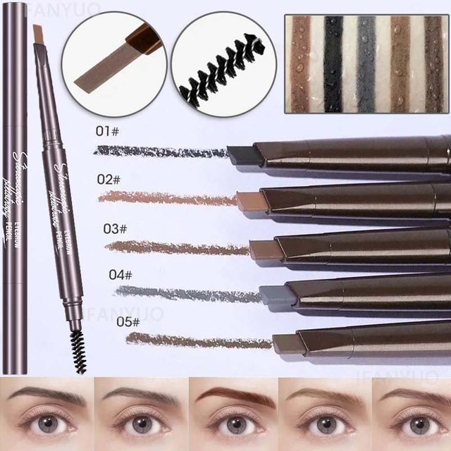 5 Colors Eyebrow Pencil Waterproof Long-Lasting Double-headed Eyebrow Tattoo Tint Natural Makeup Paint Eyebrow Pencil Cosmetics