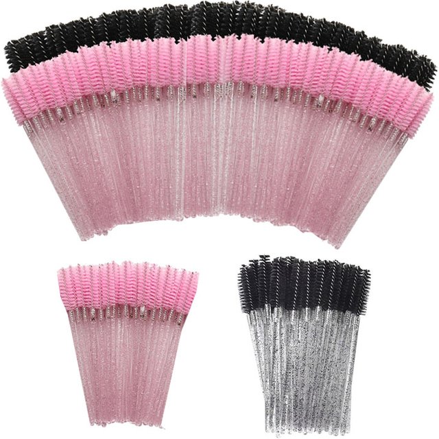 New 100pcs Eyelash Extensions Brush Microbrush for Eyelashes Spoolie Brushes Eyebrow Comb Brushes Makeup Cosmetic Tools HZS24