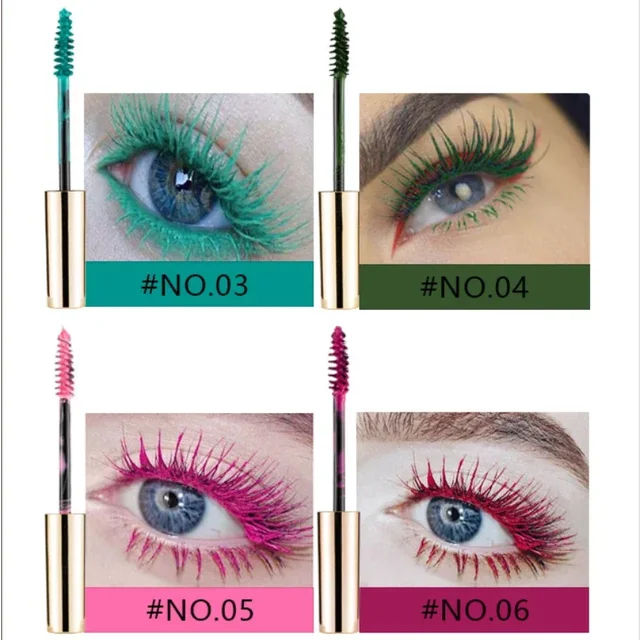 Mascara 5D en Fiber de soie, couleur cils, imperméable, 14 couleurs, Extension de cils 3D, épais,