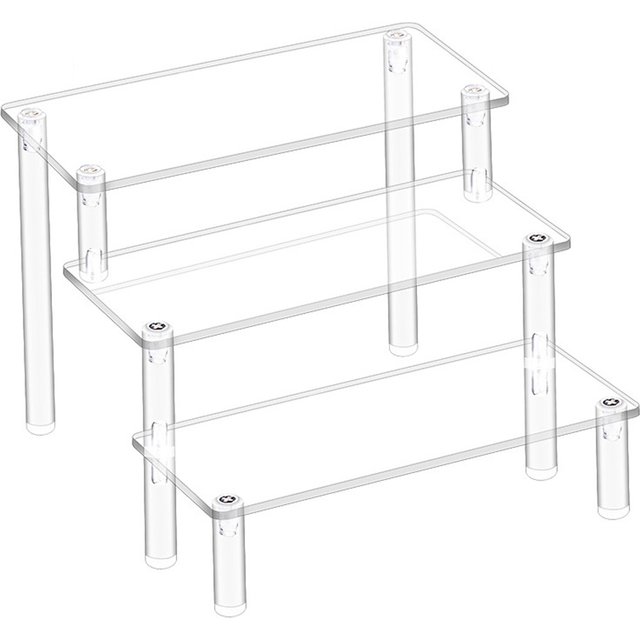1/2/3/4 Tier Acrylic Riser Display Shelf Clear Acrylic Display Stand for Display Cupcake Perfume Organizer Blind Box Makeup