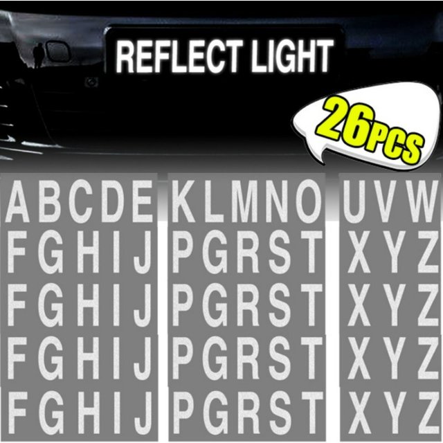 Car License Plate Reflective Letter Label Stickers Waterproof Sunscreen Invisible Stickers Vinyl Sticker Auto Reflective Sticker
