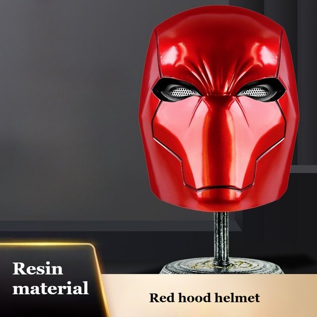 Casque à capuche rouge Cosplay masque de super-héros pour homme casque résine masques d'Halloween Costume de mascarade de carnaval pour masques faciaux pour adultes