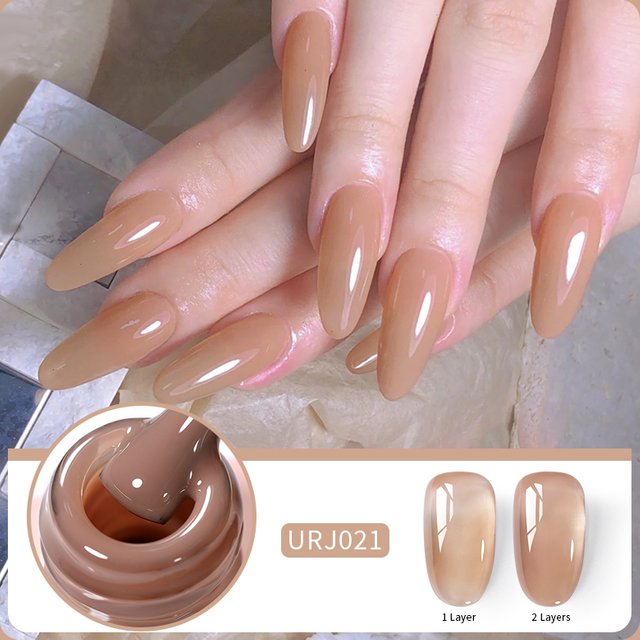 UR SUGAR 15ml Tender Nude Transparent Gel Nail Polish Nude Pink Color UV Soak Off Gel Varnish Semi Permanent Need UV Light