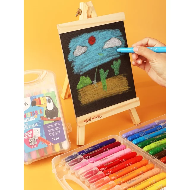 12/24/36/48 Color Rotatable Colorful Stick Non Dirty Hand Washable Children's Drawing Graffiti Crayon Oil Painting Stick