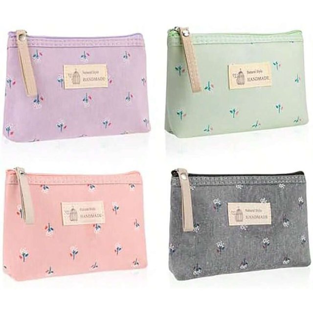 Small Cosmetic Bag, Canvas Travel Cosmetic Bag, Canvas Makeup Bag, Coin Purse, Multifunctional Cosmetic Bag, Women's Portable Toiletry Bag, 17 X 11.5 X 4cm , Multiple Colors
