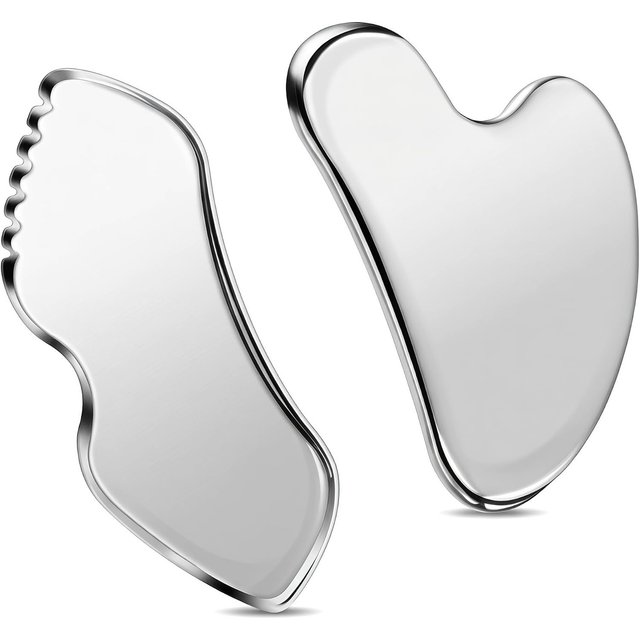 Stainless Steel Gua Sha Tools Heart & Lip Shape Facial Gua Sha Scraping Massage Board for Jawline Sculpting Skin Care Gift