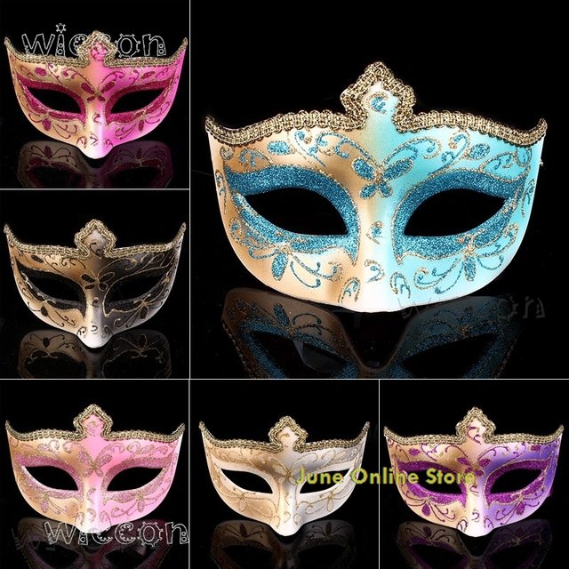 Masques de mascarade demi-visage pour femmes, vente en gros, fête en dentelle à paillettes, nouveaux masques de danse de Style vénitien, déguisement d'anime