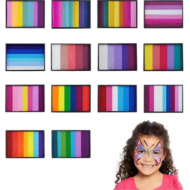 50g Split Cake Face Paint Body Art Painting Makeup Rainbow Water Activated Liner Scary Ghost Face Cosplay Party