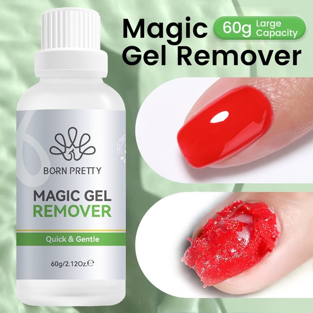BORN PRETTY Magic Nail Remover Gel Nail Polish 15ml/60ml 3-5 Mins Quick Faster Remove Semi Permanent Varnish Large Capacity
