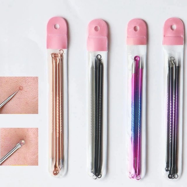 1/2/3Set of Stainless Steel Acne Needles for Squeezing Fat Particles Blackhead Needles Skin Care Tools