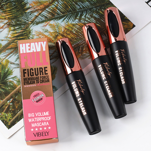 Vibely Eye Makeup Eye Black Plump Magic 4D Cool Black Waterproof Non Smudge Thick Slender Curly Eye Black