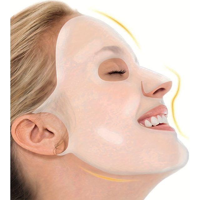 3D Silicone Mask Cover Fixed Mask Tool Ear Hanging Mask for Moisturizing Face Reusable Firming Facial Tool