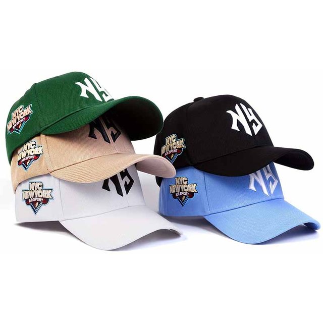 Unisex Letter NG Embroidery Side NYC NEW WORK Baseball Caps Spring and Autumn Outdoor Adjustable Casual Hats Sunscreen Hat