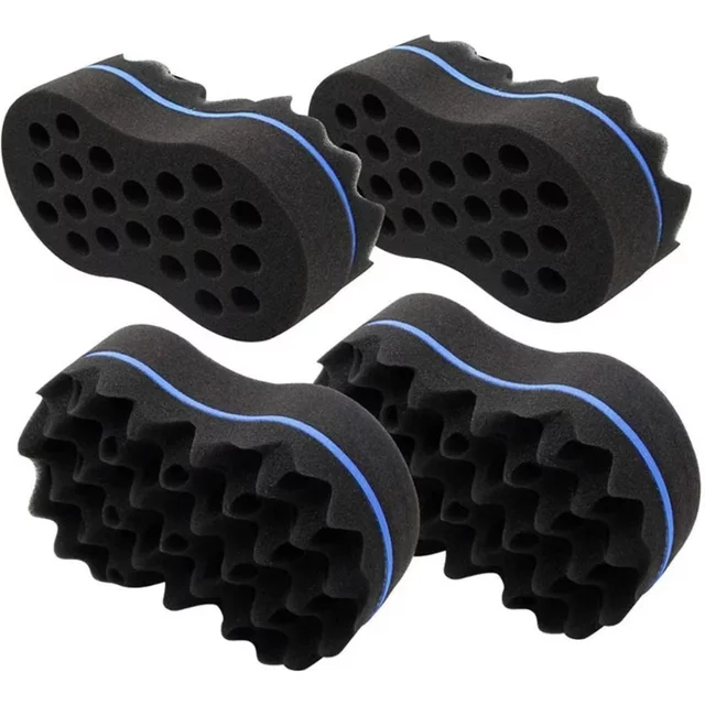 Brosse éponge de coiffure bouclée, brosses éponge Double face, multi-trous, tresse latérale torsadée, brosse à cheveux ondulée pour Afico