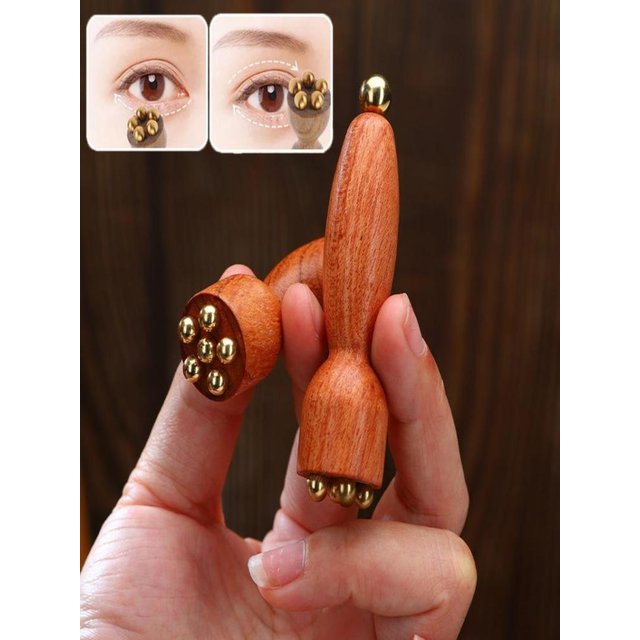 Lotus Seedpod Professional Gua Sha Tool Brass Rosewood Facial Massage Eye Relaxation Spot Meridians Acupoint Handheld Beauty Car