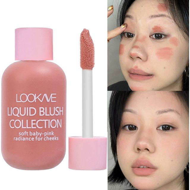Moisturizing Liquid Blush Cream Waterproof Lasting Multi-Use Shadow Lips Cheek Blusher Pink Red Orange Blush Makeup Cosmetics
