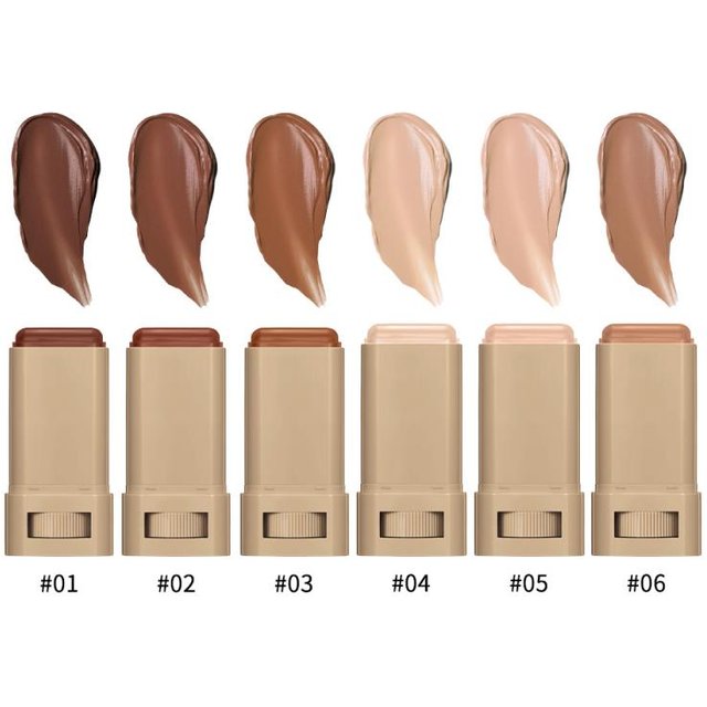 Skin Tint Foundation Stick 6 Colors Balm Serum Boosted Smooth Plumper Hight Coverage Travel Bronze Foundation Stick Makeup