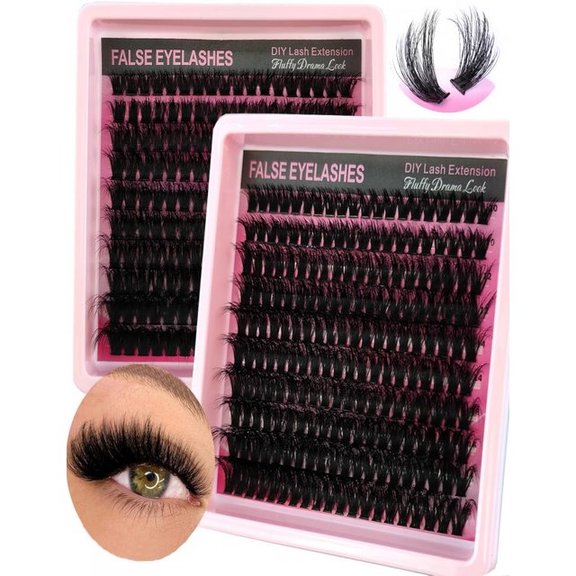 10Row 40D-200D 5D Fluffy Thick Lashes Clusters 10-18mmMix Wispy Individual Lashes Extensions Clusters DIY Makeup False Eyelashes