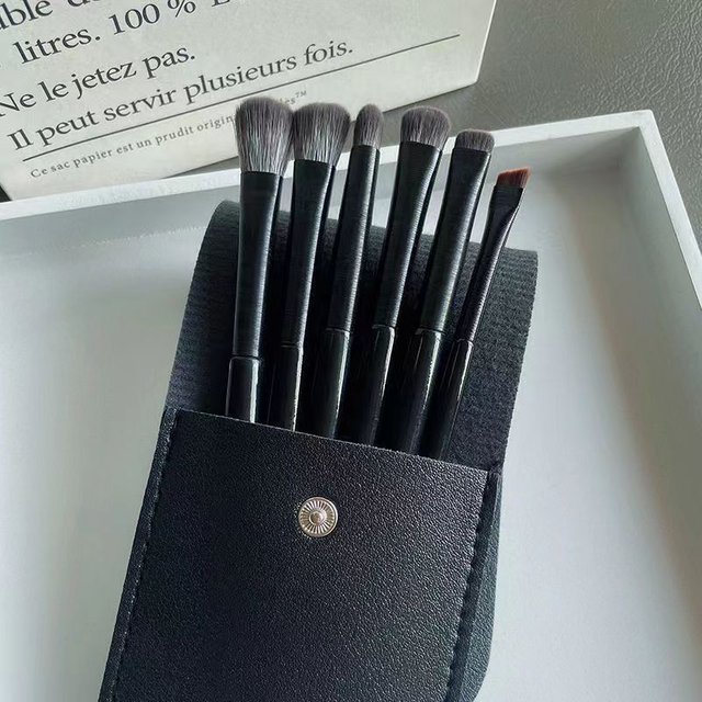 Eye Makeup Brushes Set 6Pcs Soft Luyi Hair Eyeshadow Blending Crease Brush Angled Eyeliner Brow Detail High Aesthetic Tool