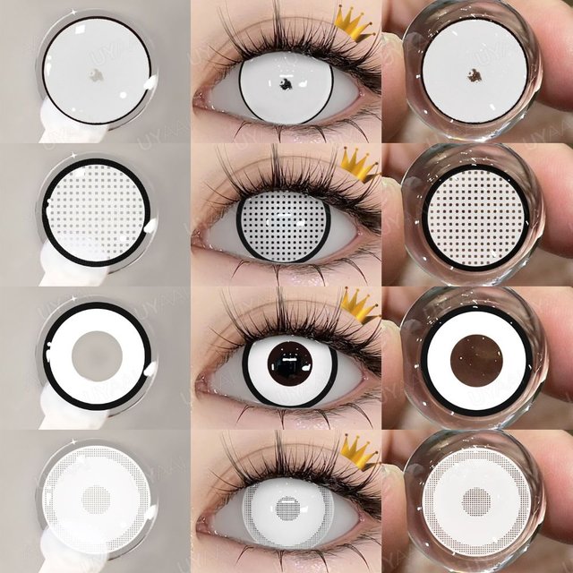 UYAAI 2Pcs Cosplay Contact Lenses for Eyes Anime Role Playing Contact Lens Cosmetic Colorful Multicolored Eye Pupil Black Eye