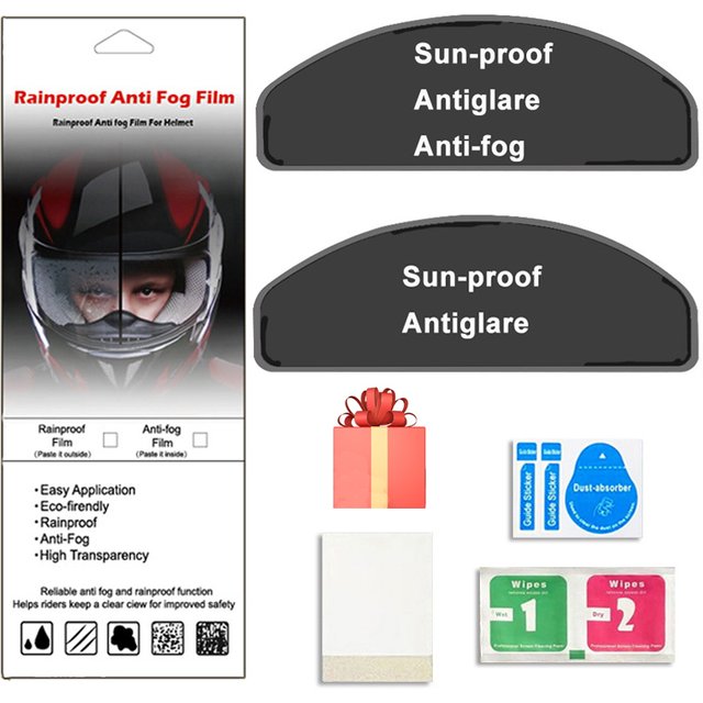 3 in 1 Motorcycle Helmet Sun Proof Anti-glare Antifog Film Universal Autocycle Helmet Sunscreen Film Motorbikes Helmet Parts