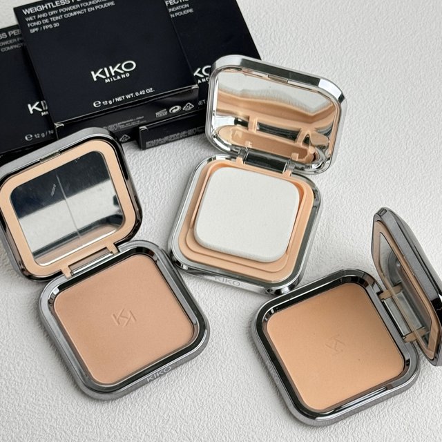 KIKO Matte Fusion Pressed Powder SPF Concealer LongLasting Sweat‑Proof Oil Control Dry Wet Use Setting Makeup With Mirror & Puff