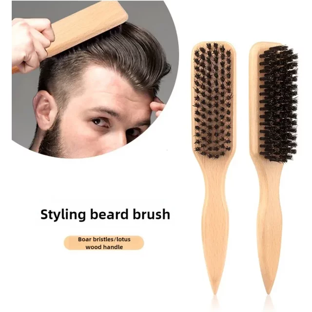 For Sleek Ponytail Bun & Smoothing Baby Hairs, Flyaways, Edge Control - Backcombing & Teasing Boar Bristle Slick Back Hair Brush