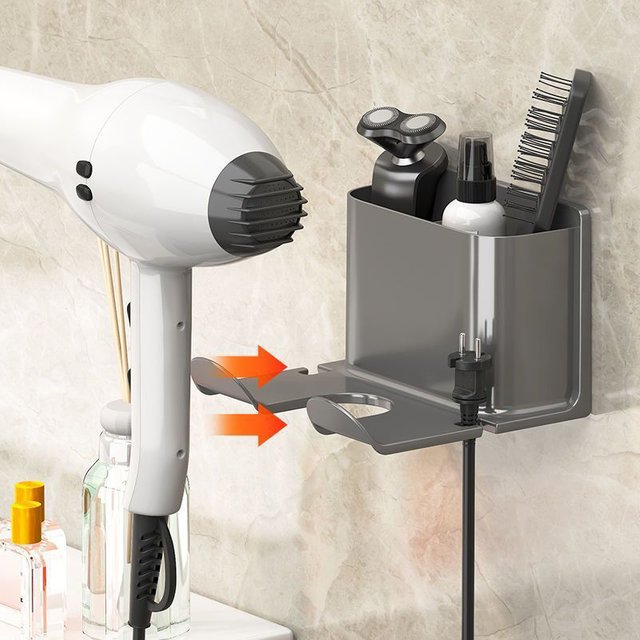 *Hair Dryer Holder Wall Dryer Cradle Straightener Stand Hairdryer Organizer Box Toilet Blower Holder Shelf Bathroom Accessories