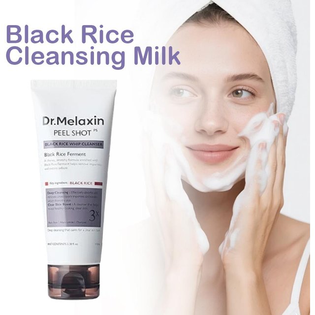 Dr.Melaxin Black Rice Cleanser Gentle Exfoliating Clean Pore Oil Control Sebum Regulation Improve Dullness Moisturizing Cleanser