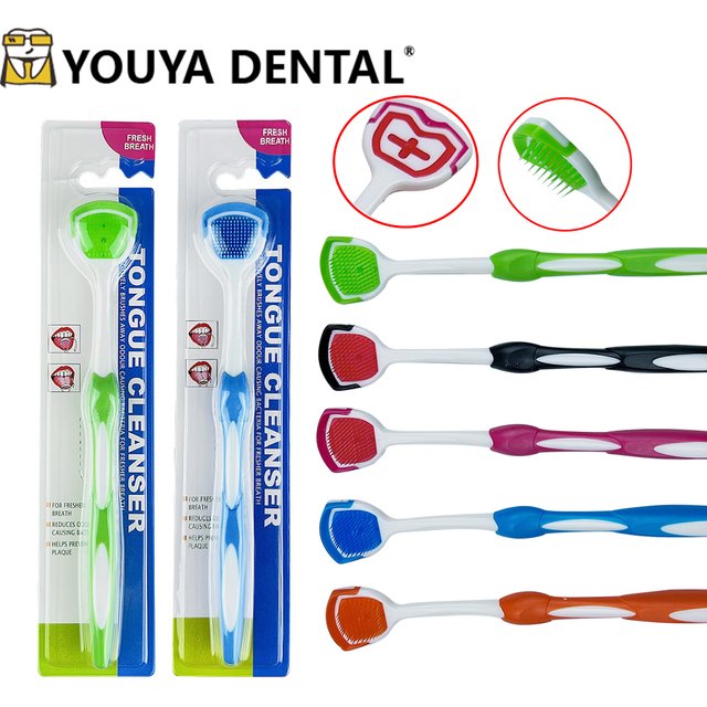 Soft Silicone Tongue Brush Tongue Coating Brush Oral Health Cleaning Brushes Hygiene Care Toothbrush Mouth Fresh Breath Scraping