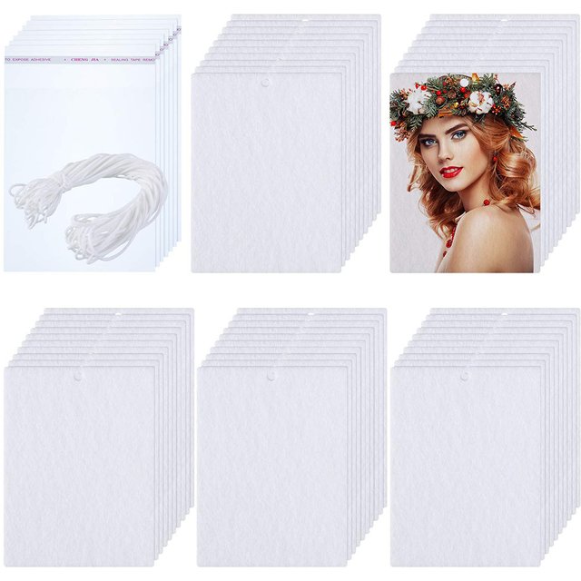 Désodorisants vierges par Sublimation, 20 pièces/ensemble, feutre suspendu parfumé pour voiture avec corde élastique, feuilles parfumées pour usage intérieur