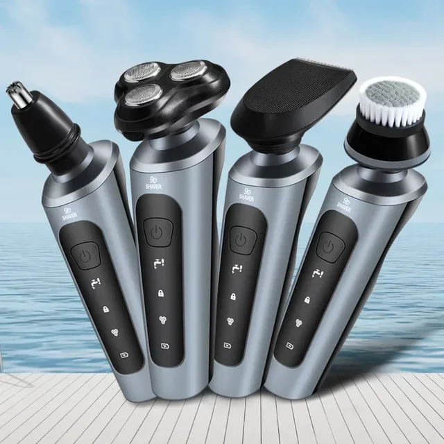 New 9D Electric Shaver for men USB Car-mounted High-power Full-body Wash Beard Knife Four-in-one Rechargeable Razor