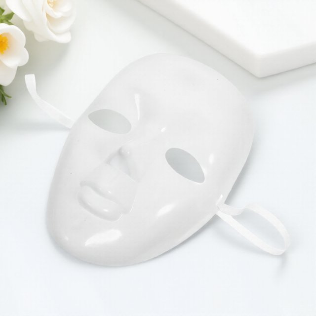 DIY Mask Blank Unpainted White Plastic Face Mask for Decorating Craft Projects Masquerade Ball Party Carnival Photo Booth Props
