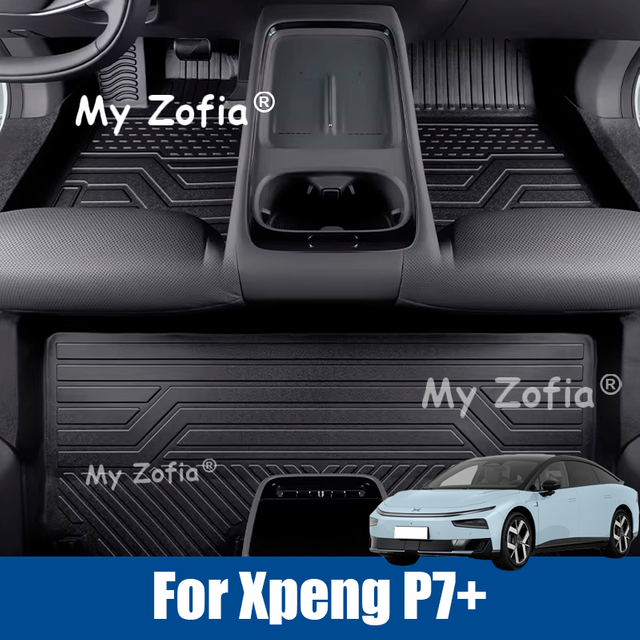 For Xpeng P7+ 2026 2027 Car TPE Floor Mats All Weather Waterproof Anti-Slip Liner Mat Foot Pads Carpet Accessories