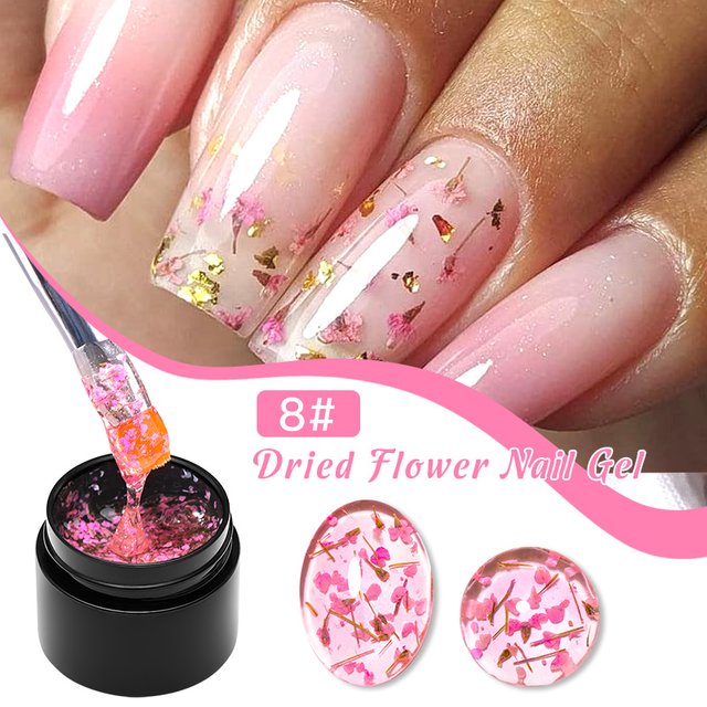 Dried Flower Gel Nail Polish Natural Flower Fairy Semi Permanent Soak Off UV LED Painting Varnish For Nails DIY Nail Supplies