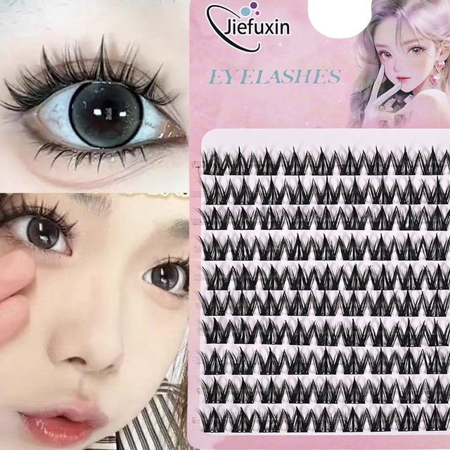 100 clusters C curl for girl groups style Individual Eyelash Extension Winged Natural Segmented Makeup Tools