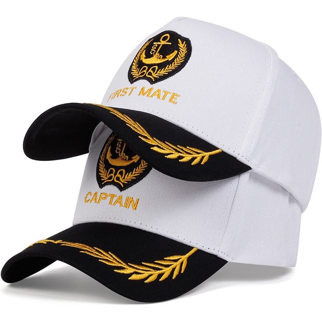 Unisex CAPTAIN/FIRST MATE Letter Embroidery Baseball Caps Spring and Autumn Outdoor Adjustable Casual Hats Sunscreen Hat