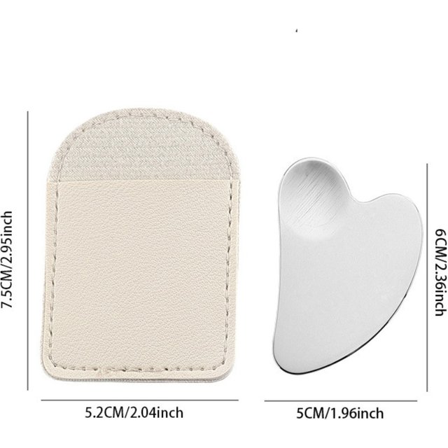 Durable Stainless Steel Gua Sha Scraper Heart Shape Universal Face Massager Guasha Board for Facial Beauty Eye Massage