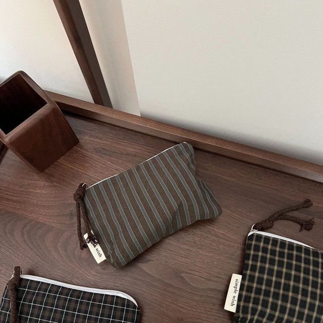 Vintage Plaid Coin Purse Korean Style Small Wallet Mini Zipper Pouch for Cash Cards Lipstick Cosmetic Organizer Bag for women